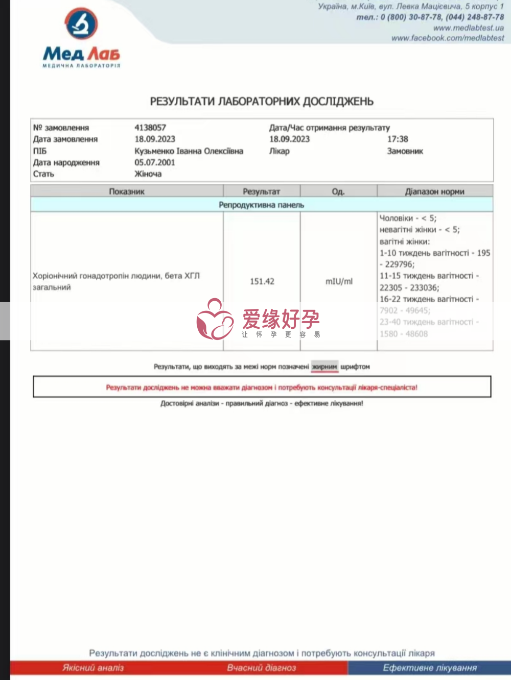 乌克兰代孕代孕代母第10天验孕成功！