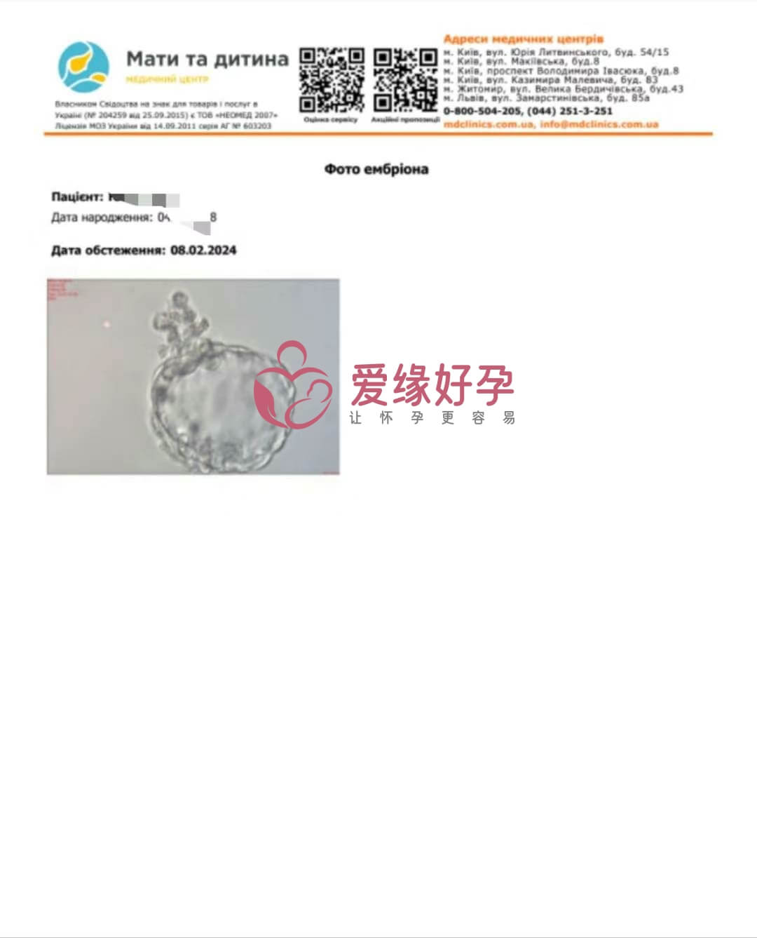 代孕代孕代母今天移植了一颗囊胚