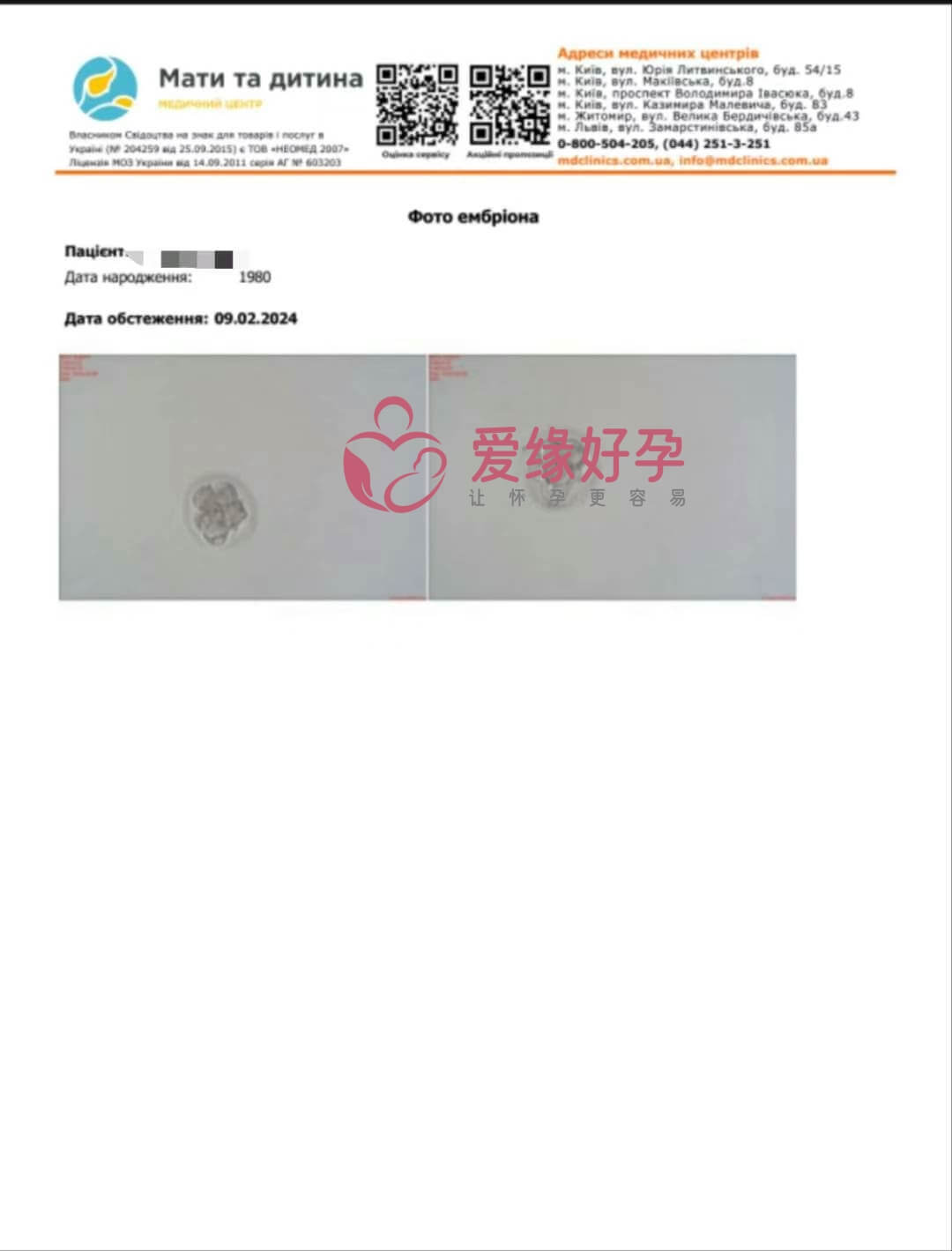试管婴儿助代母妈今天移植2颗3天的胚胎
