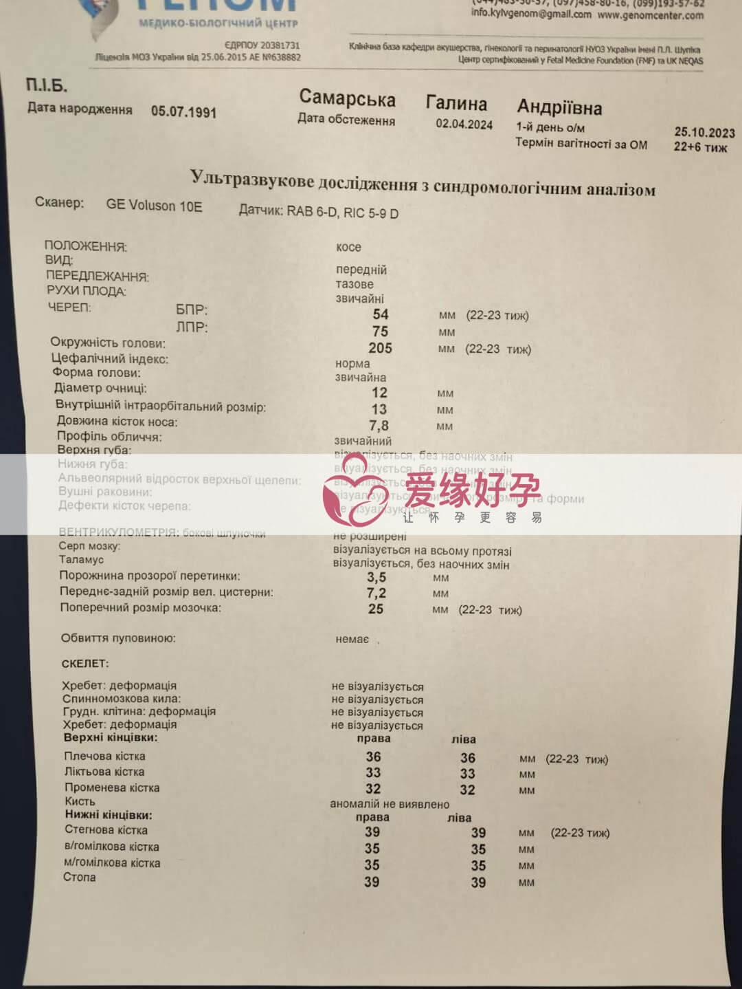 代孕代孕代母22周孕检顺利通过！