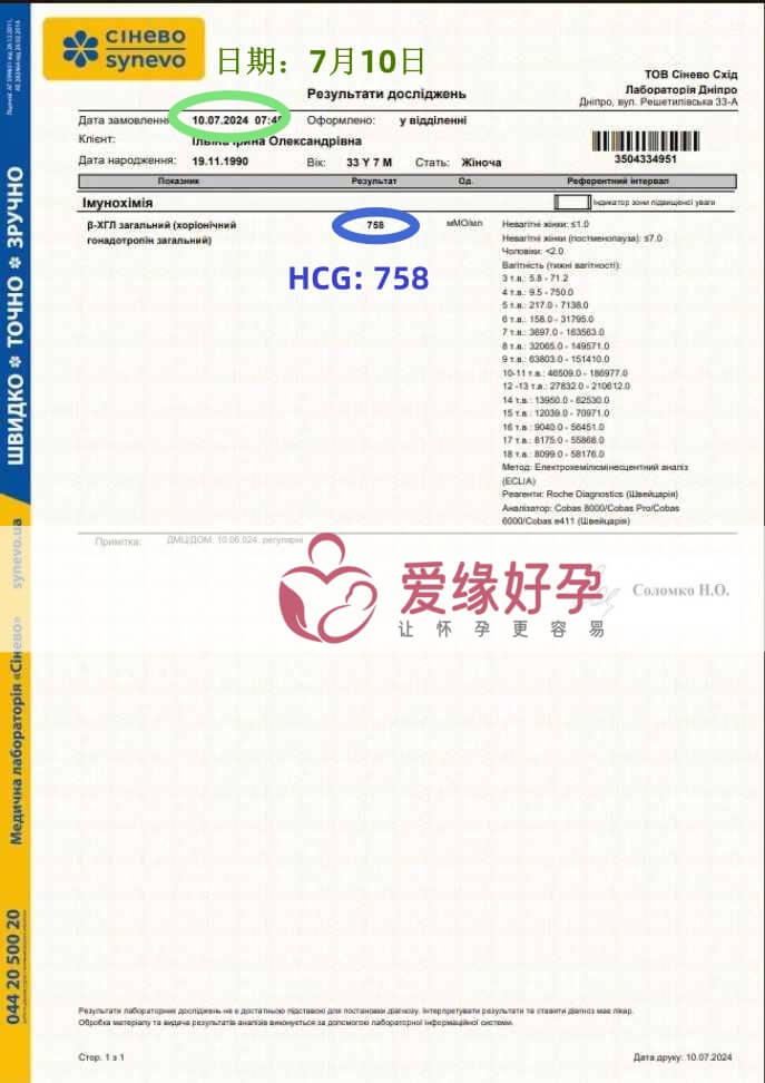 爱缘好孕格鲁吉亚代孕代母验孕着床成功