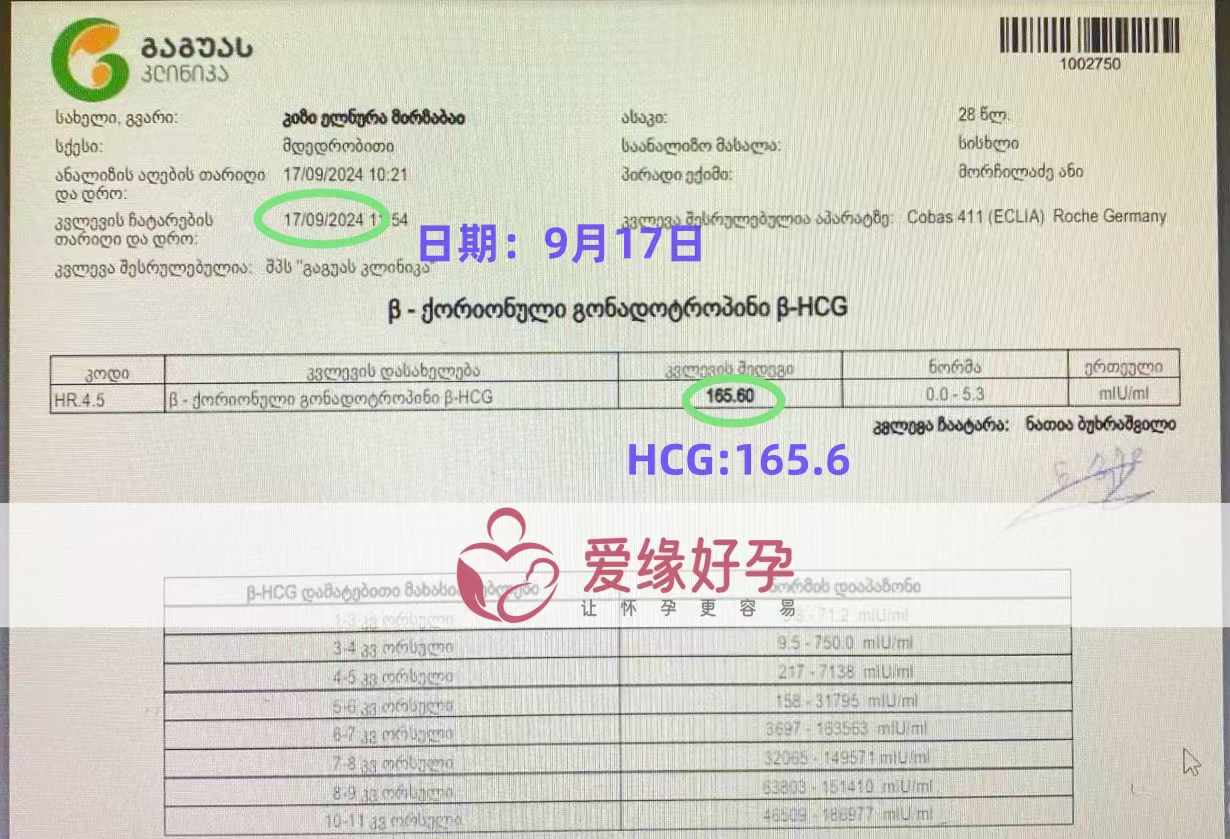 格鲁吉亚代孕代母验孕着床成功！