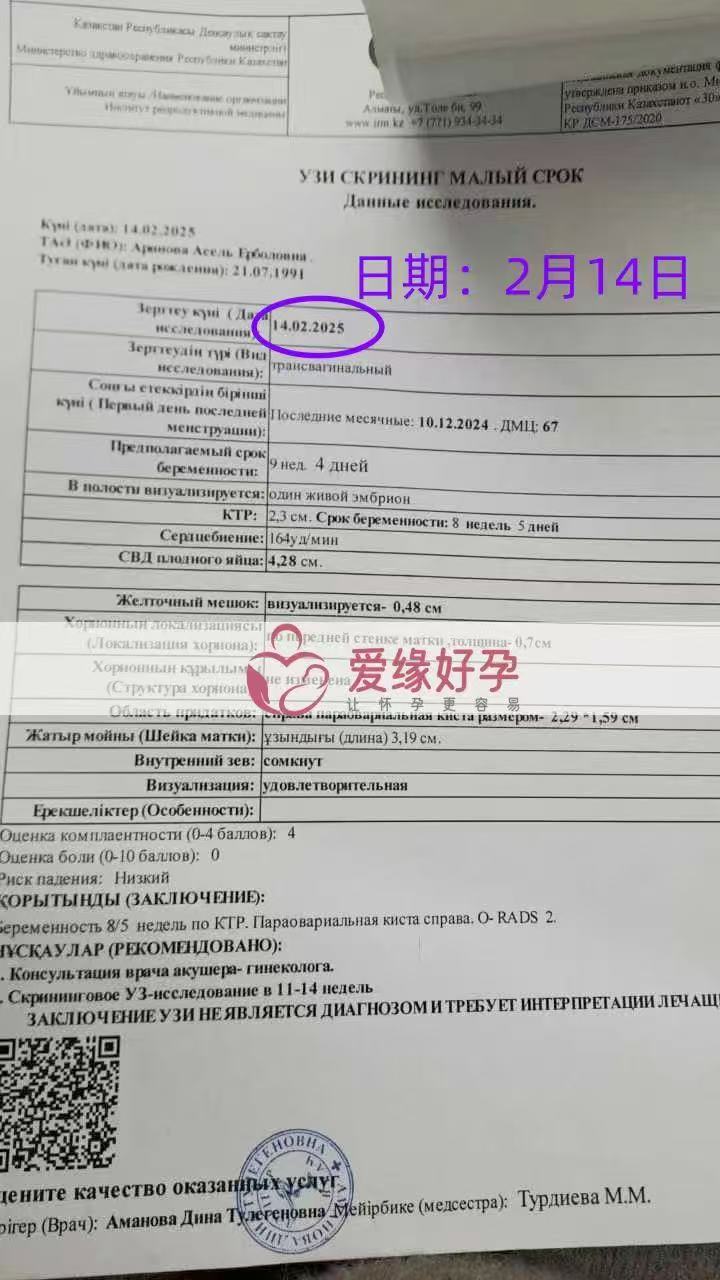格鲁吉亚代孕代孕代母14周产检结果安好