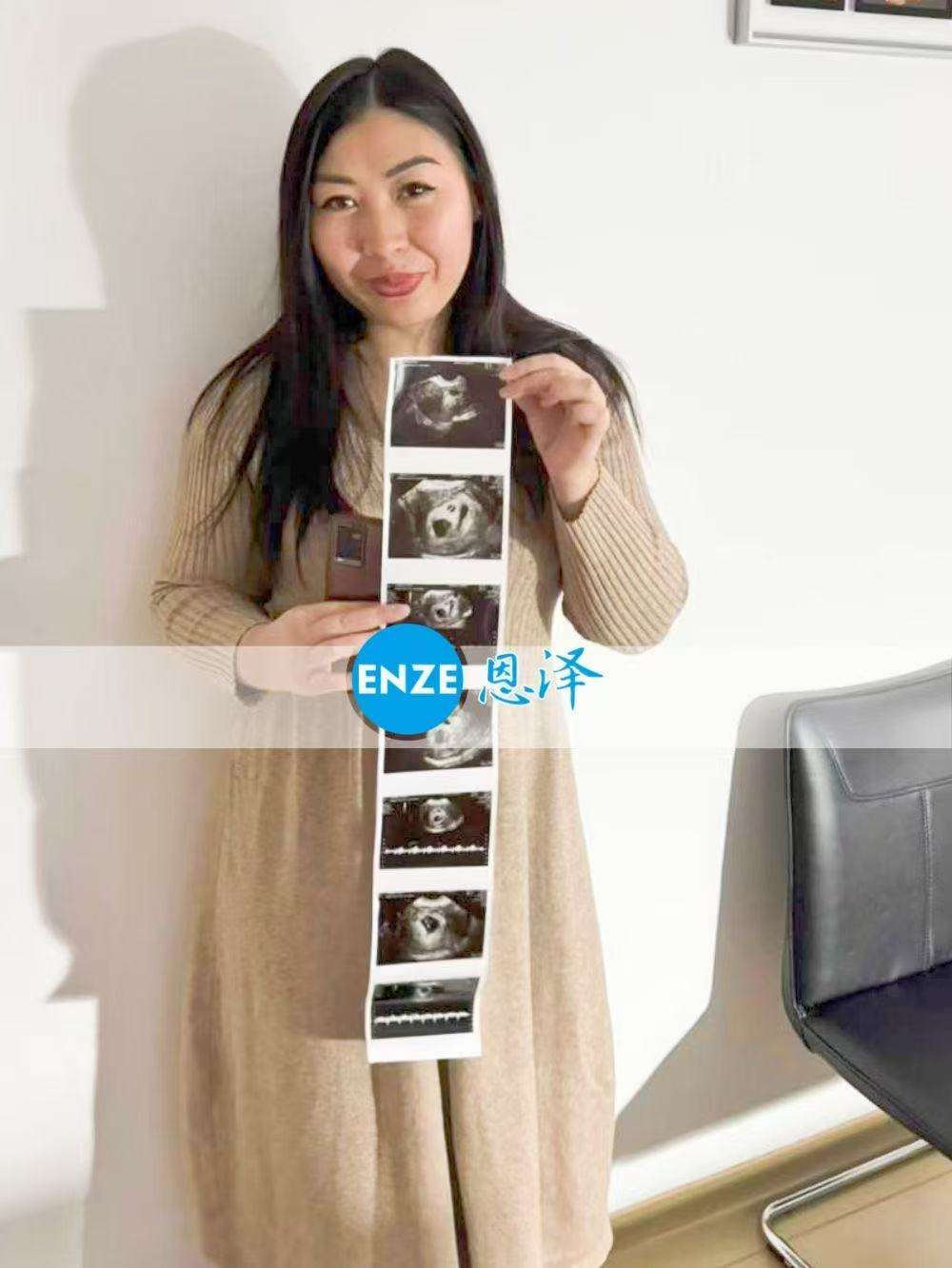 格鲁吉亚代孕代母同卵三胞胎6周检查顺利通过