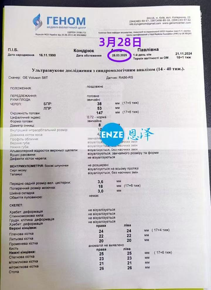格鲁吉亚代孕代孕代母17周产检顺利通过