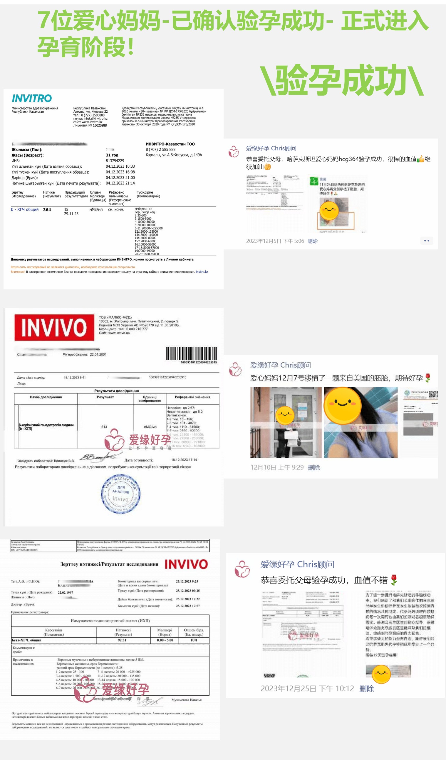 爱缘好孕:12月代孕好孕简报